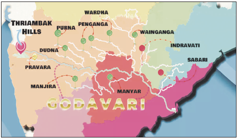 Godavari River System: Origin, Course & Tributaries