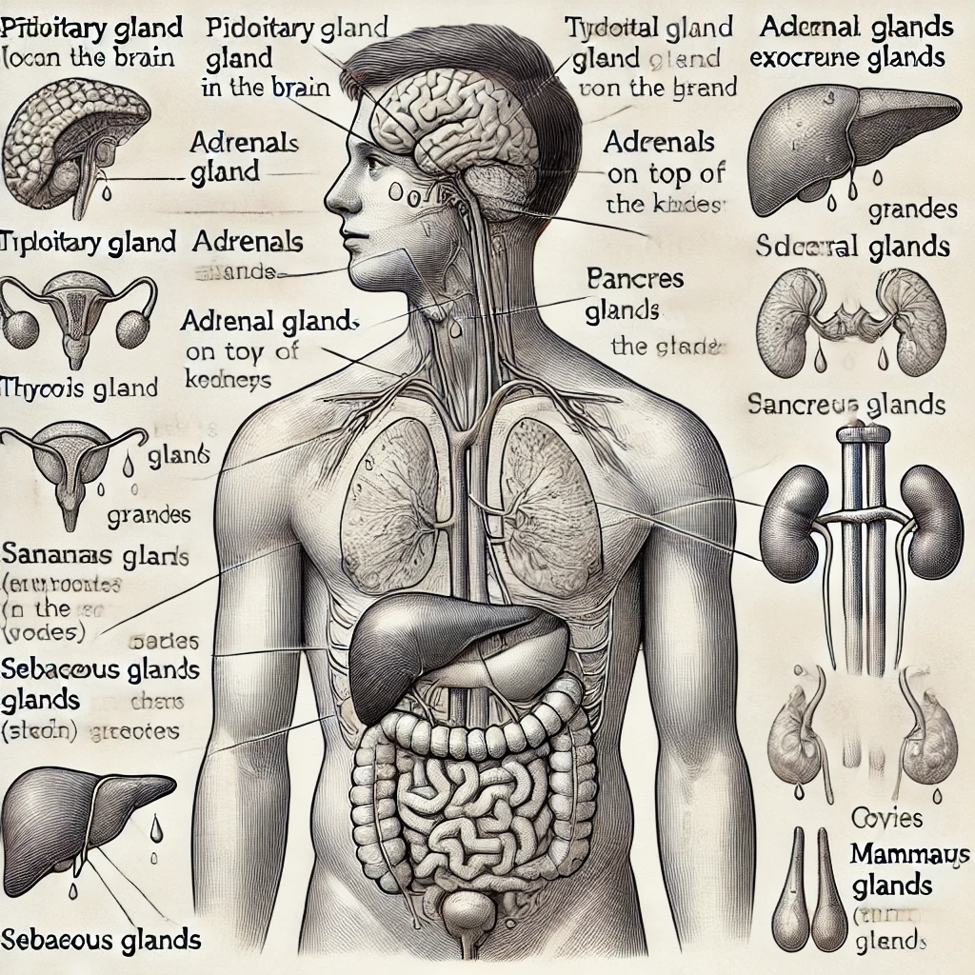 Diagram and Locations Of Human Glands