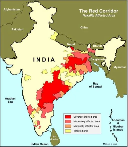 भारत में माओवादियों की उपस्थिति