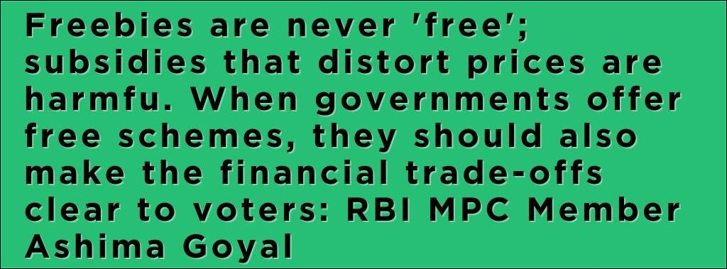 rbi view on freebies